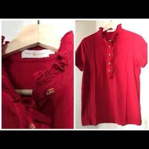 Red Tory Burch top polo size medium